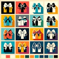 colorful gift boxes with bows vector | price 1 credit usd $1